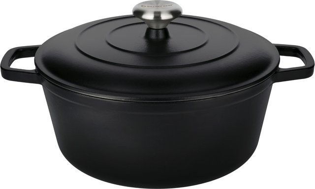 SILVERCREST Premium-Gusseisentopf aus emailliertem Gusseisen in Schwarz, Backofenfest - Bild 1