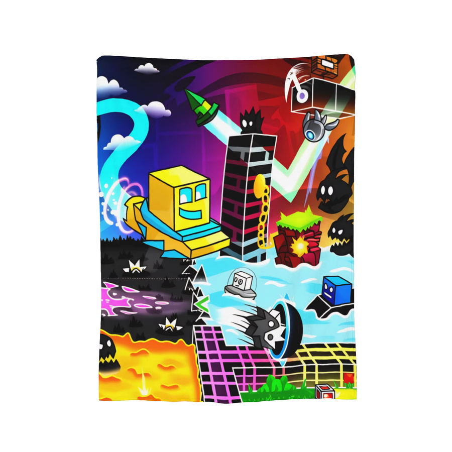 Geometrie Dash Demon Gesichter Flanell Decke aus weichem Fleece für Kinder in Multicolour - Bild 7