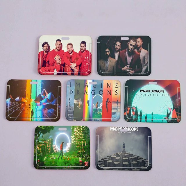 I-Imagine D-Dragons Ausweishüllen mit langem Schlüsselband in Multicolour aus Kunststoff für Mitarbeiter, Kreditkarten und Krankenschwestern - Bild 1