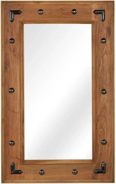 vidaXL Vintage Spiegel aus Akazienholz Massiv in Braun, B: 50 cm, H: 80 cm - Bild 1