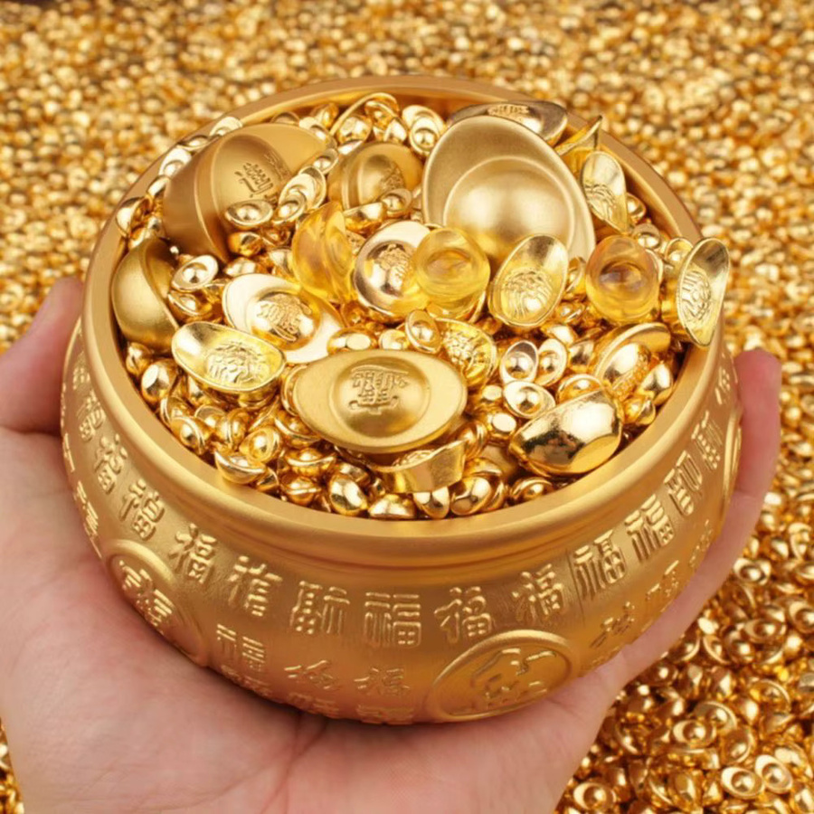 100 Stück Gold Mini Gold Dollars, Puppenhaus Zubehör - Bild 5