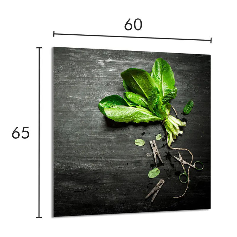 Glazen Paneel für Küche Super Merchant Basilicum Grün Glas Wandmontiert B: 60 cm, H: 65 cm - Bild 2