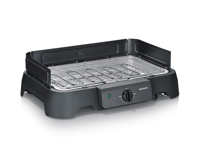 Severin Tischgrill PG 8593 in Schwarz mit Edelstahl und Kunststoff, 2000W, B/H/L: 33 x 8,5 x 42 cm - Bild 2