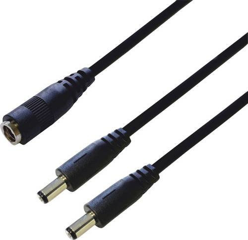 BKL Electronic 075922 DC-Verteiler Niedervolt-Stecker DC-Kupplung 5.5mm 2.1mm Schwarz Länge: 0.30 m - Bild 1