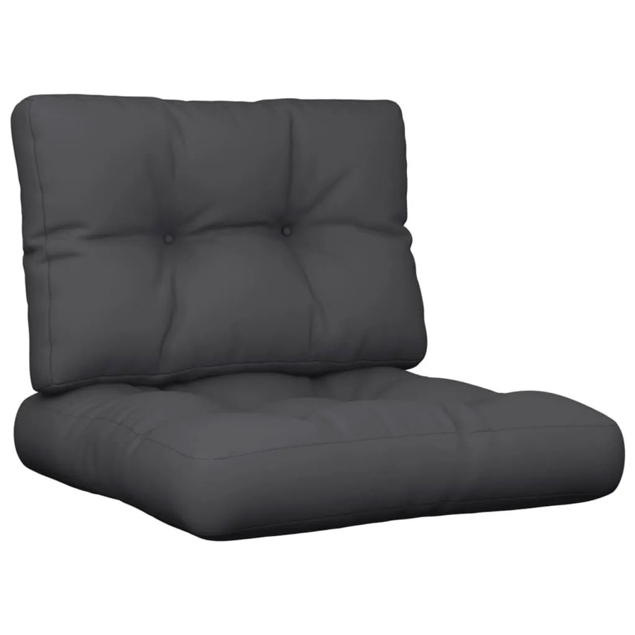 vidaXL Palettenkissen 2-teiliges Set aus Polyester in Schwarz, UV-beständig und wasserabweisend, B/T/H: 50 x 50 x 12 cm - Bild 2