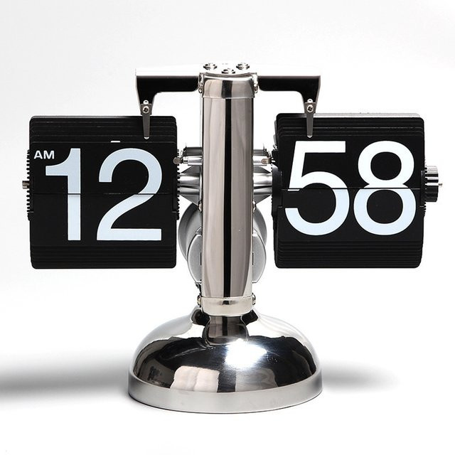 NEIMZ Moderne Digitale Flip-Uhr als Automatische Seitenumblätternde Tischuhr in Schwarz - Bild 1