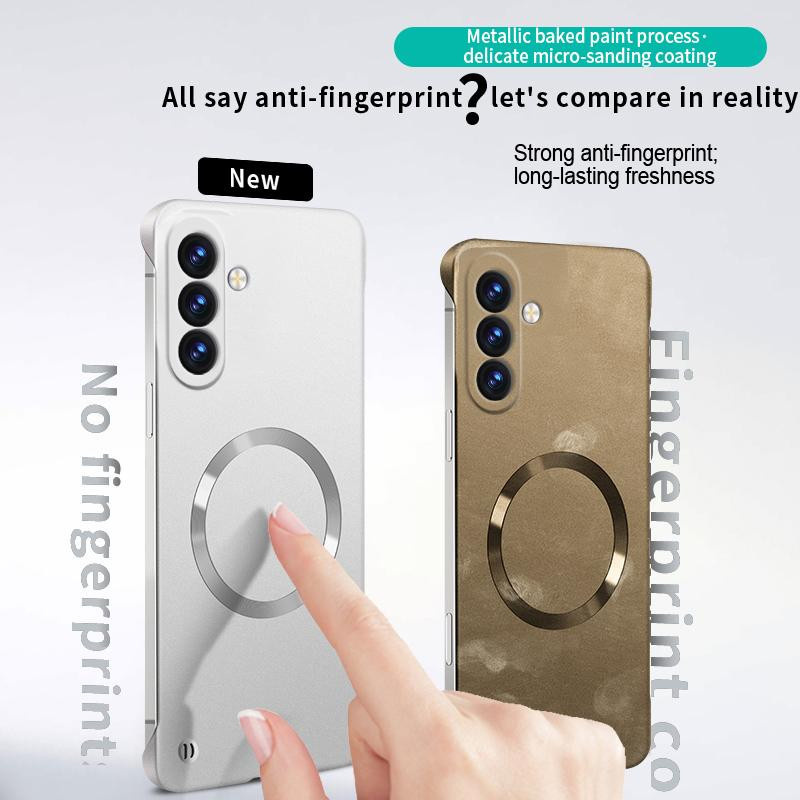Magnetische Schutzhülle in Schwarz für Samsung Galaxy A17 A37 A57 mit MagSafe Kompatibilität und ultra dünnem Metall-Design aus hartem PC - Bild 4