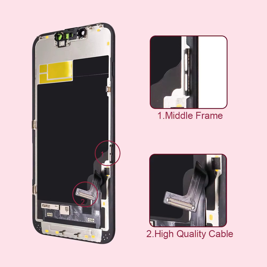 LCD Incell OLED Display Ersatzteil mit Digitizer-Baugruppe für iPhone 14, 14 Pro, 14 Pro Max und 14 Plus in Schwarz - Bild 4