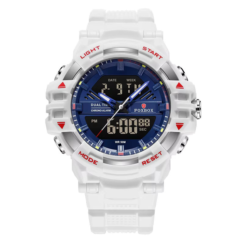 LIGE Digitaluhr, Quarz, Dual Time, Kunststoff, Schwarz, Herren - Bild 5
