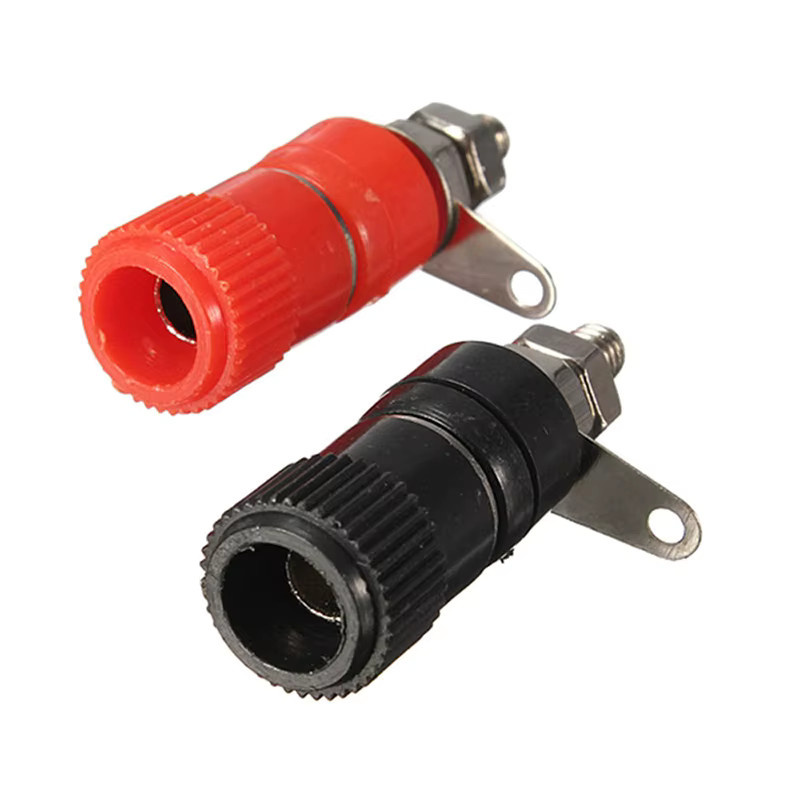 FVJVYE Bananenstecker Weiblich 4mm DIY Lautsprecher-Anschluss Terminals für Audio-Verstärker in Rot und Schwarz - Bild 3