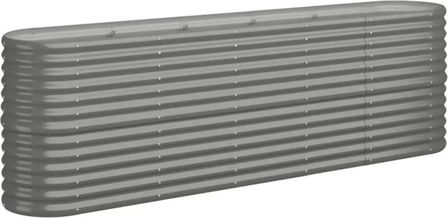 Furnicato Hochbeet aus verzinktem Stahl in Grau, B/T/H: 224 x 40 x 68 cm - Bild 1