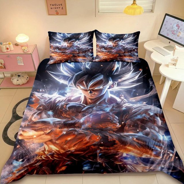 Gu Tao Dragon Ball Bettwäsche-Set mit Son Goku Anime Motiv, Mehrfarbig, B/H: 180 x 220 cm - Bild 1