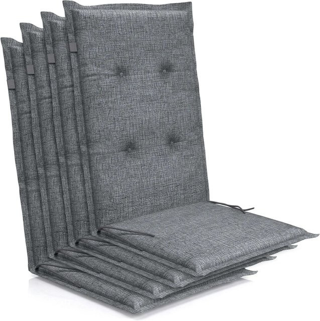 Petsation Florence Hochlehner Auflage für Gartenstühle aus Polyester und Baumwolle mit Schaumstofffüllung und Bindebändern - Bild 1