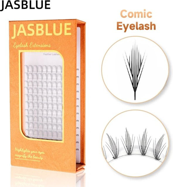 JASBLUE Comic D Falsche Wimpern, Manga Wimpernverlängerung, 0,07 mm - Bild 1