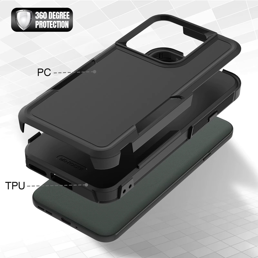2in1 Heavy Duty Armor Stoßfeste Handyhülle für Motorola Moto G Power G Play G 5G G Stylus 5G (2024-2026) aus PC und TPU in Schwarz oder Lila - Bild 3