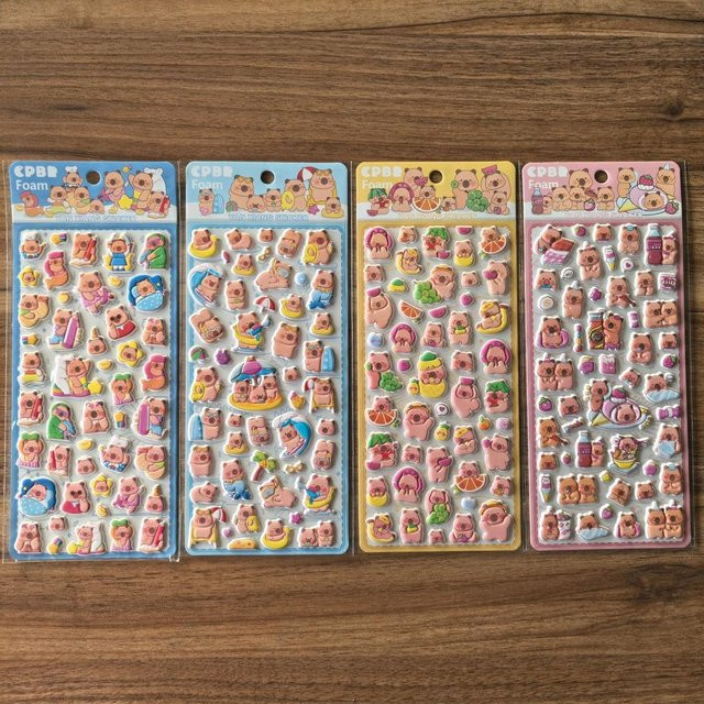 Cpbb Süße Bären Schaumstoff Aufkleber, 4 Blatt bunte Cartoon Bären Decals für DIY Bastelarbeiten und Dekoration - Bild 1