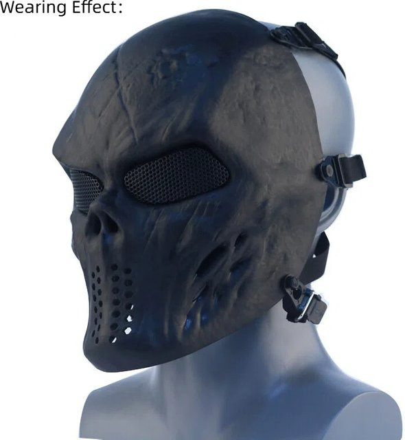 Vollgesichts-Schutzmaske mit getöntem Visier in Schwarz für Hobby- und Spielaktivitäten - Bild 1