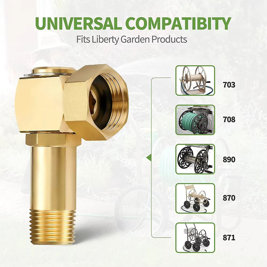 APWIKOGER Gartenschlauch Adapter aus Messing 1 Zoll auf 1/4 Zoll Gelenkkupplung Ersatzteil in Gold - Bild 4