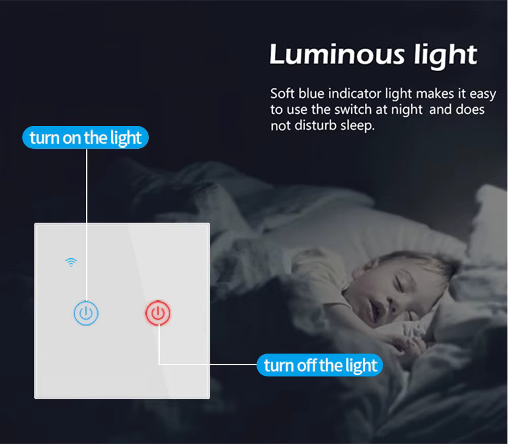 Chevolink Smart Home WLAN Lichtschalter mit Touch-Panel und Fernbedienung, Weiß, ohne Neutralleiter mit Timer und Sprachsteuerung - Bild 2