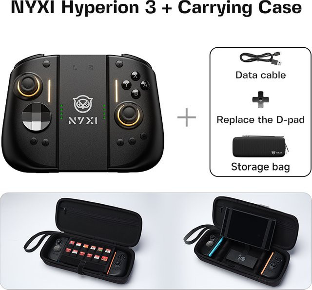 NYXI Hyperion 3 Kabelloser Bluetooth JoyPad für Nintendo Switch inklusive Tragetasche in Schwarz - Bild 1