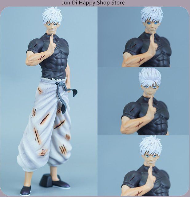 Bandai Jujutsu Kaisen Satoru Gojo Anime Figur Modell Statue mit drei austauschbaren Köpfen, Multicolor, Höhe: 23,5 cm - Bild 1