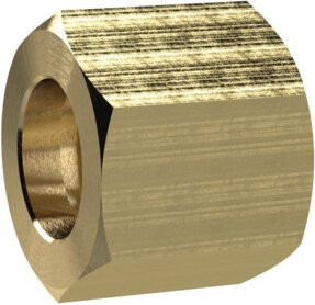 Riegler Sechskant-Überwurfmutter aus Messing in Gold, G 1/2, für Tüllengröße LW 13 - Bild 1