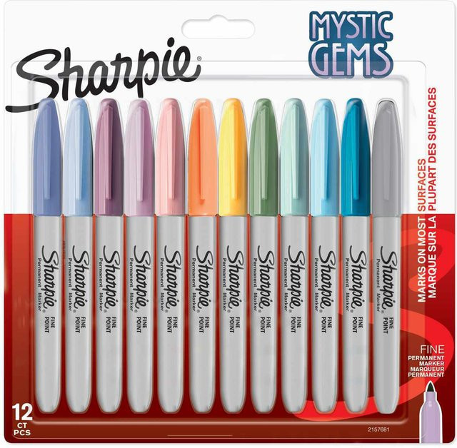 Sharpie Permanentmarker Mystic Gems Set mit feiner Spitze, 12 Stück, Multicolour - Bild 1