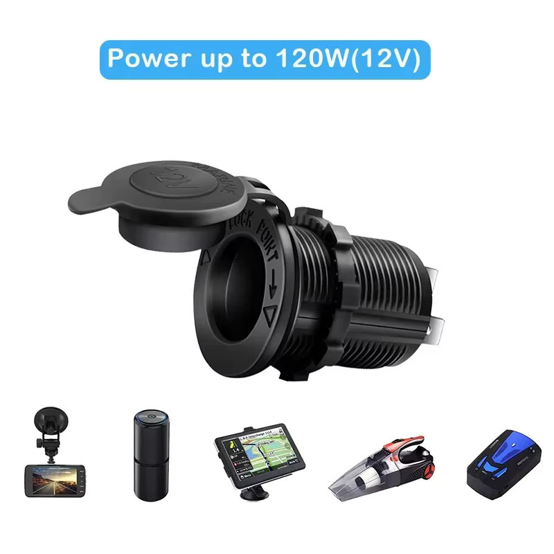 12V USB-Panel mit Quick Charge 3.0 und 20W Dual PD USB-C Steckdose in Schwarz für Auto, Boot, RV und Motorrad - Bild 4