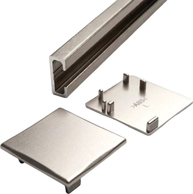 Doorlegro Distanzprofil-Set EasySlide 65 in Edelstahl-Optik, Silber, B/T/H: 200 x 6,5 x 1 cm, 3 Stück - Bild 1