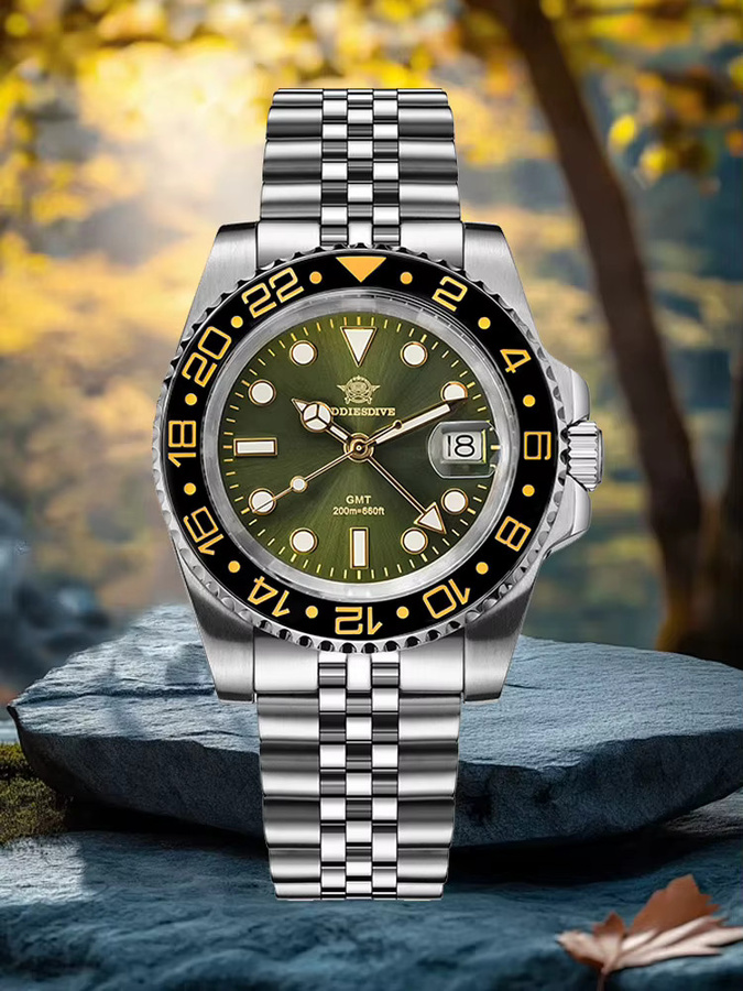 ADDIESDIVE Armbanduhr, Quarz, Edelstahl, 40 mm, Herren, Grün - Bild 7