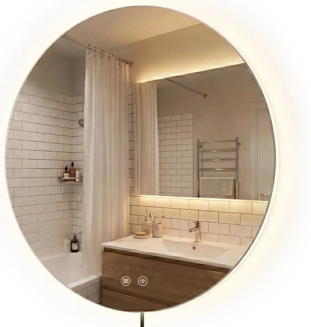 DELUKE Badspiegel GENF Wandspiegel aus Klarglas in Transparent, B/H: 60 x 60 cm, Tiefe: 3 cm - Bild 1