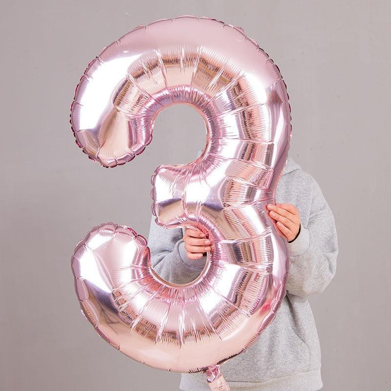 Houspace Zahlen-Mylar-Ballon aus Alufolie in Roségold und Pink, 32 Zoll für Geburtstags- und Hochzeitsdekorationen - Bild 1