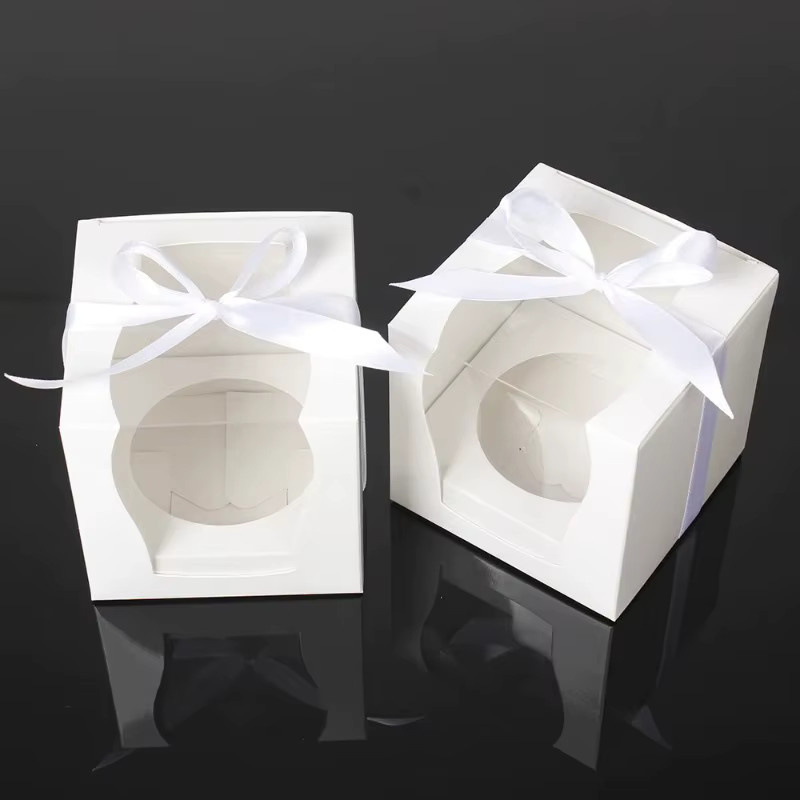 6er Set transparente Cupcake Boxen aus Kunststoff für Dessert und Kuchen zur Verpackung und zum Display - Bild 3