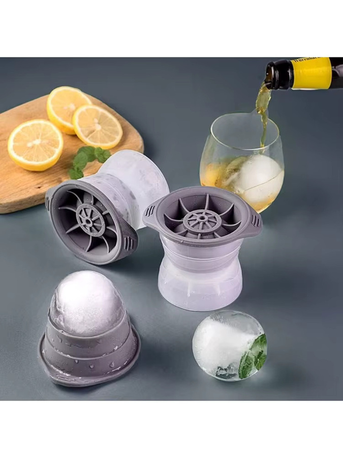 FEB.WIND Silikonform-Set für kristallklare Eiskugeln zum Whiskey und Bourbon, Durchmesser: 5 cm - Bild 5