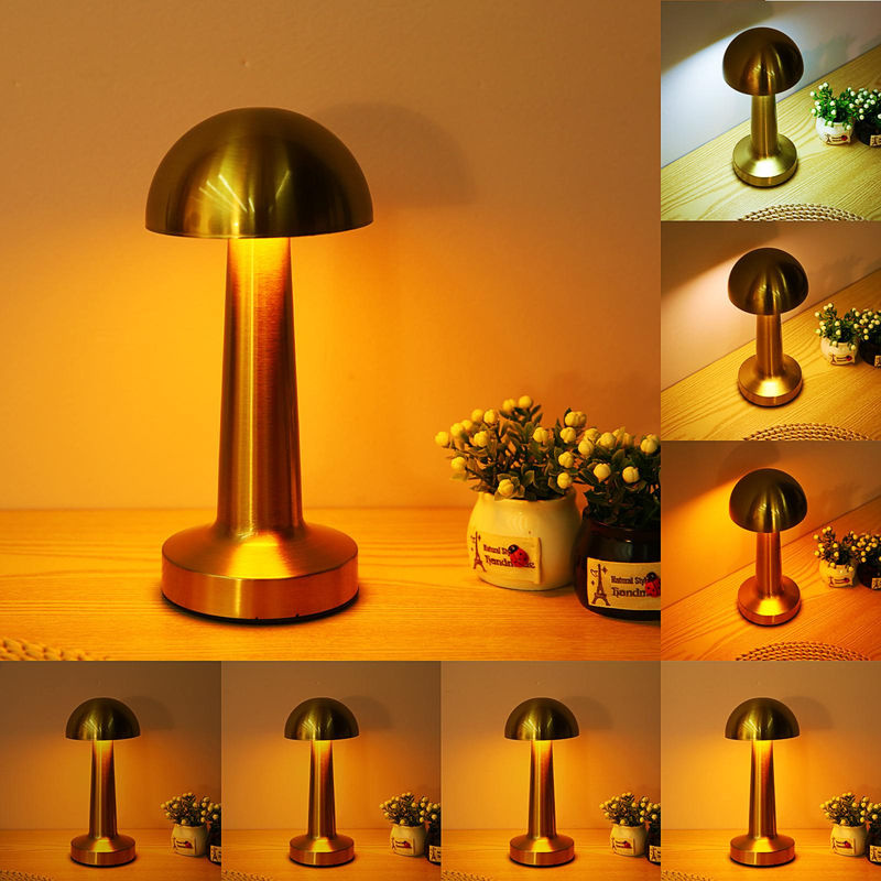 Neoglint Retro Metall Tischlampe in Gold/Messing mit Touch Control, dimmbarer LED und Akkubetrieb - Bild 10