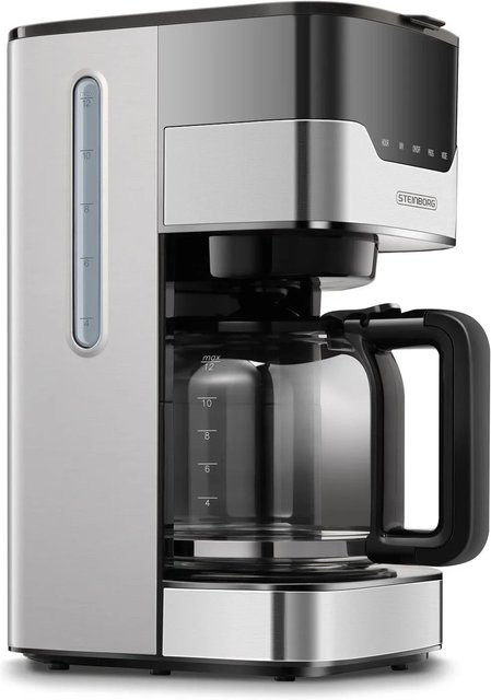 Steinborg Kaffeemaschine mit LED Display und Timer, 900W, 1,5 l, Silber - Bild 2