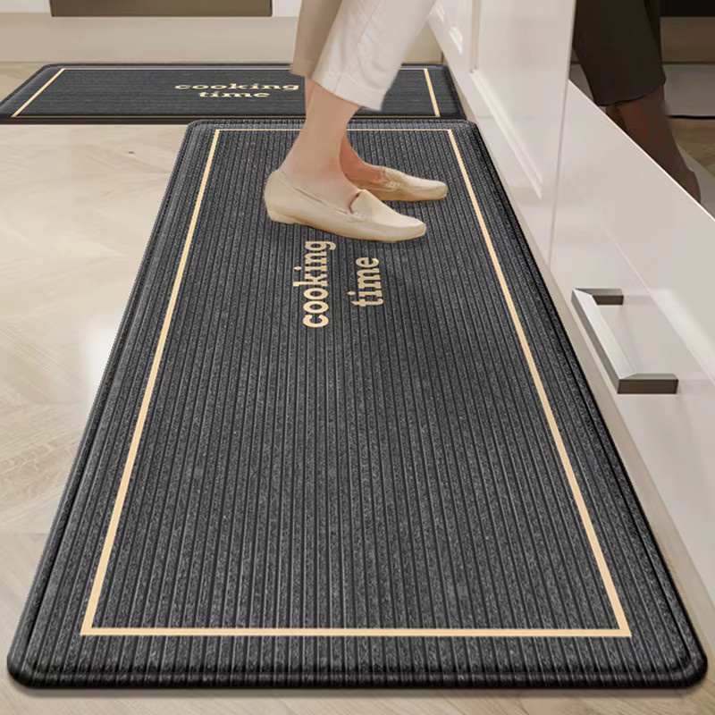 VIKAMA 2er-Set wasserabweisende Anti-Rutsch-Bodenmatten für Küche und Badezimmer, modern und schmutzabweisend, B/H: 120 x 40 cm - Bild 1