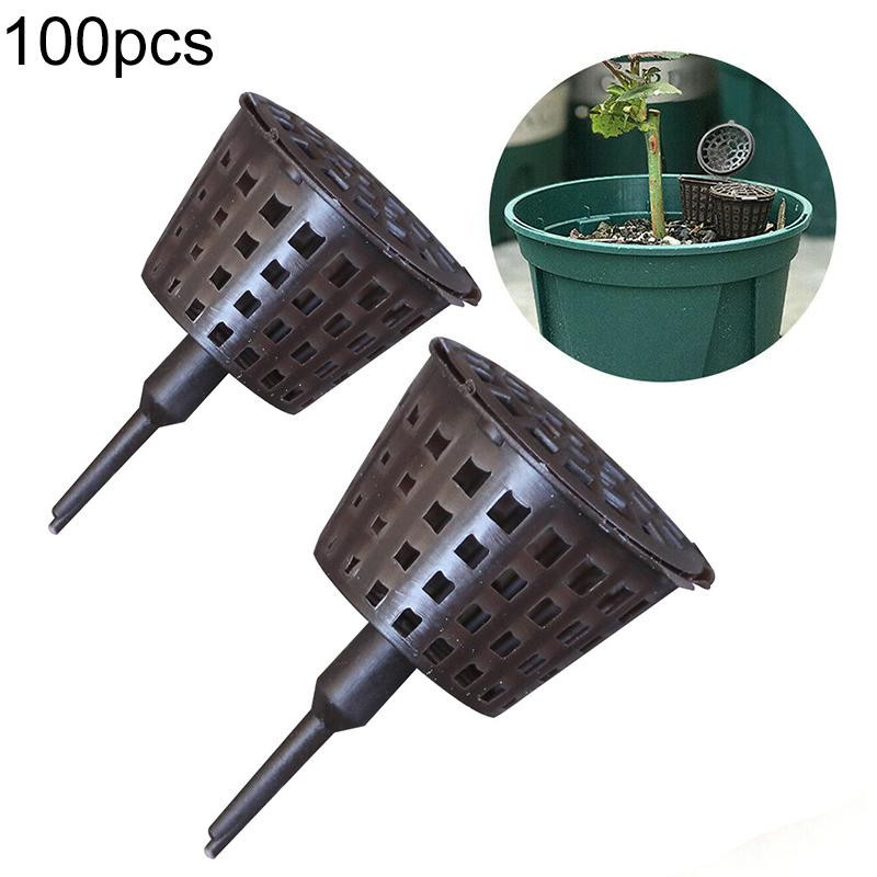 100 Stück Pflanzendüngerkörbe mit Deckel von Yiran Furniture für Orchideen, Bonsai und kleine Pflanzen - Bild 2