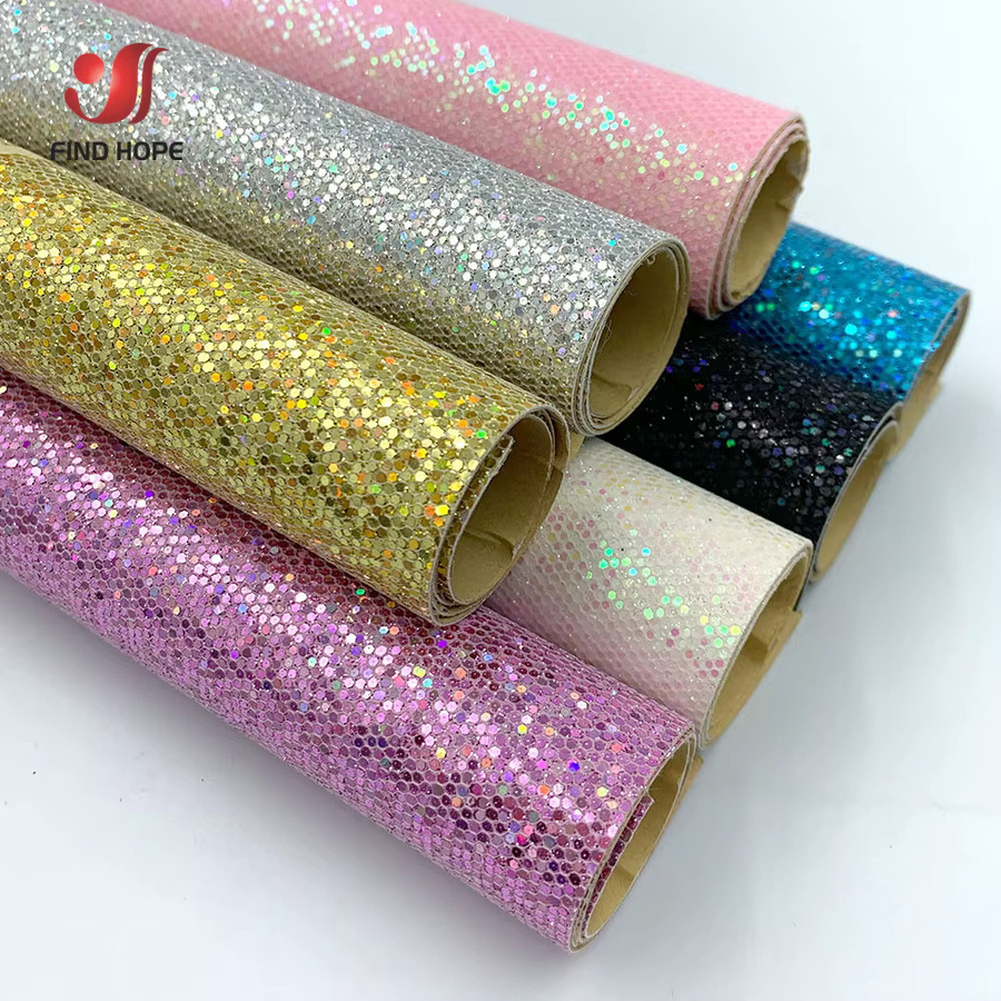 Selbstklebender Glitter Stoff aus PU Kunstleder und Vinyl in Lila und Multicolour für deine Handwerksprojekte - Bild 4