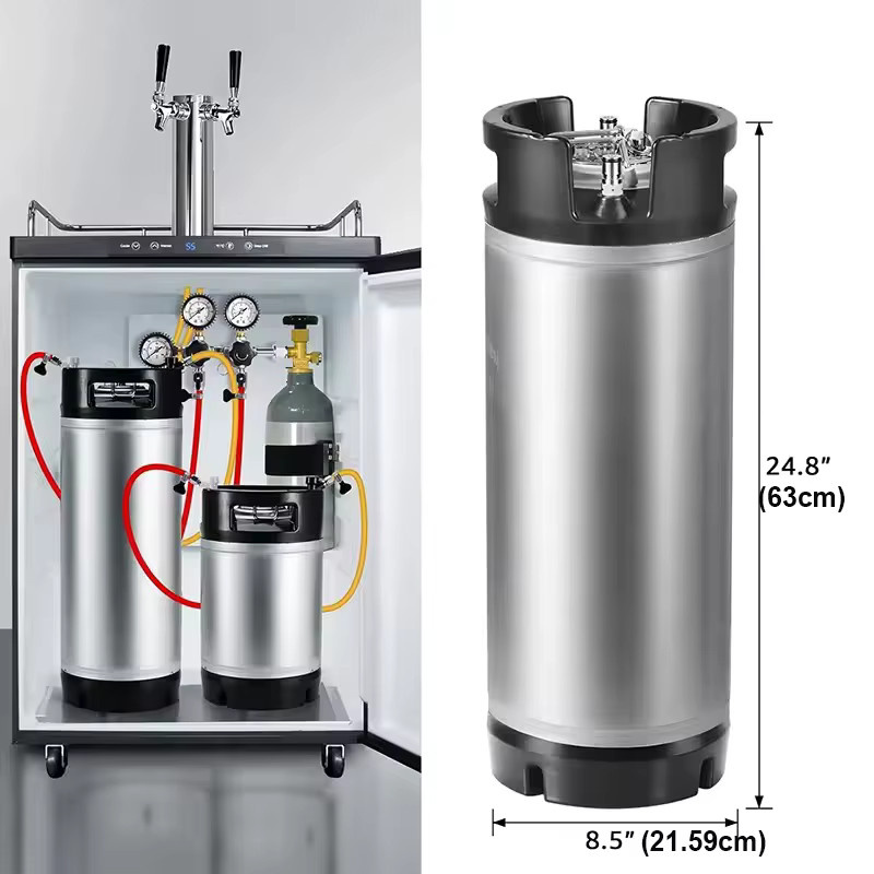 MRbrew Corny-Fass aus Edelstahl in Silber mit 19 l Volumen und Kugelverschlusspfosten - Bild 2