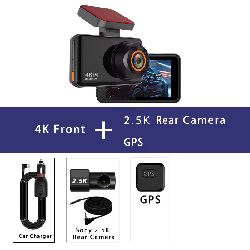 Maxtoss Dual Dashcam mit 4K und 2,5K Auflösung, WIFI und GPS, Rückfahrkamera mit Nachtsicht und 24H Parkmodus, Schwarz - Bild 7