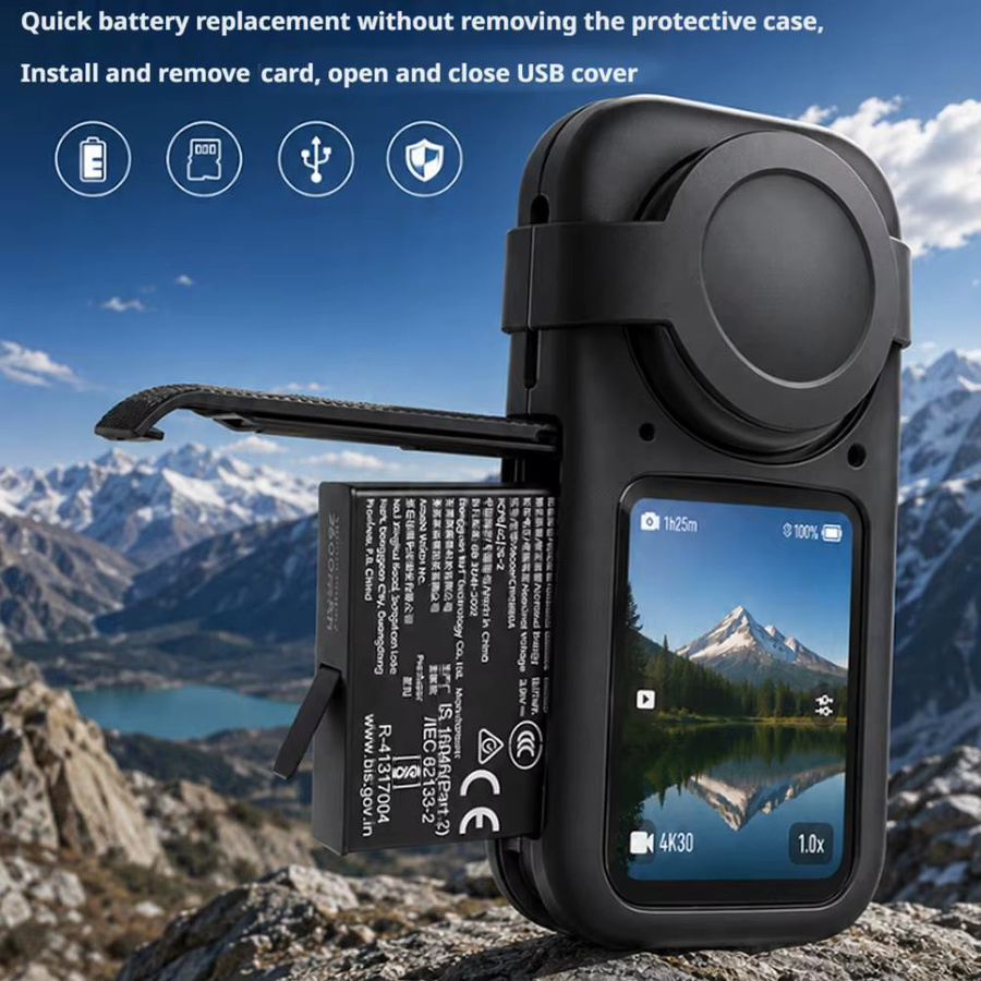 Insta360 X6 Silikonhülle und Objektivschutz-Set in Schwarz für deine Action-Kamera - Bild 3