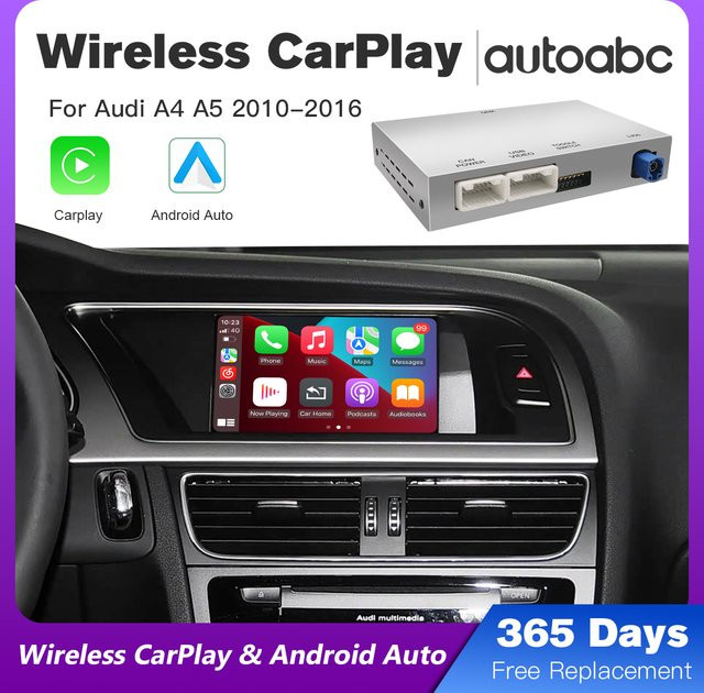 AUTOABC Drahtloses CarPlay und Android Auto Interface für Audi A4 B8, A5 und Q5 (2009–2015) mit MMI 3G, inklusive AirPlay, Mirror Link und Bluetooth Navigation - Bild 1