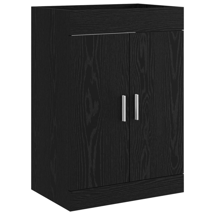 vidaXL Badunterschrank in Schwarz mit Eichen-Optik, modern und glänzend, B/T/H: 78,5 x 37,5 x 81 cm - Bild 2
