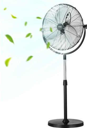VEVOR Industrieller Standventilator Schwarz mit 56 cm Durchmesser und einstellbarer Höhe - Bild 1