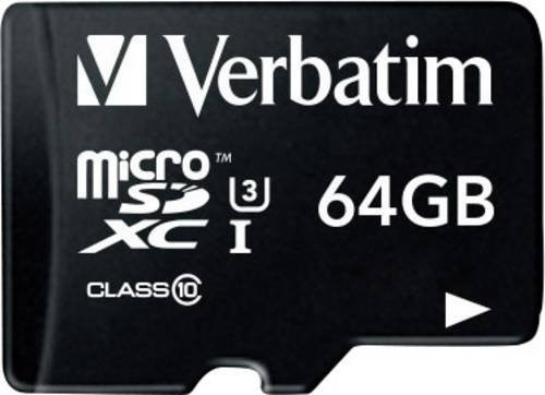 Verbatim microSDXC Speicherkarte 64 GB Class 10 in Schwarz - Bild 1