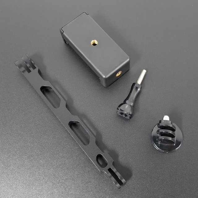 BMUUPY Selfie-Helm-Verlängerungsarm aus Aluminiumlegierung in Schwarz als Stativadapter-Kit für GoPro, Insta360 X4, X5 und DJI Osmo - Bild 1