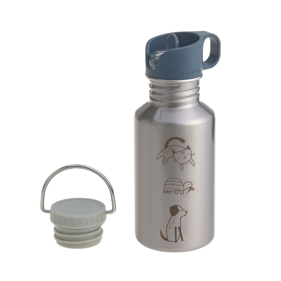 Lässig Edelstahl-Trinkflasche Happy Prints in Silver und Blue, 500 ml - Bild 2