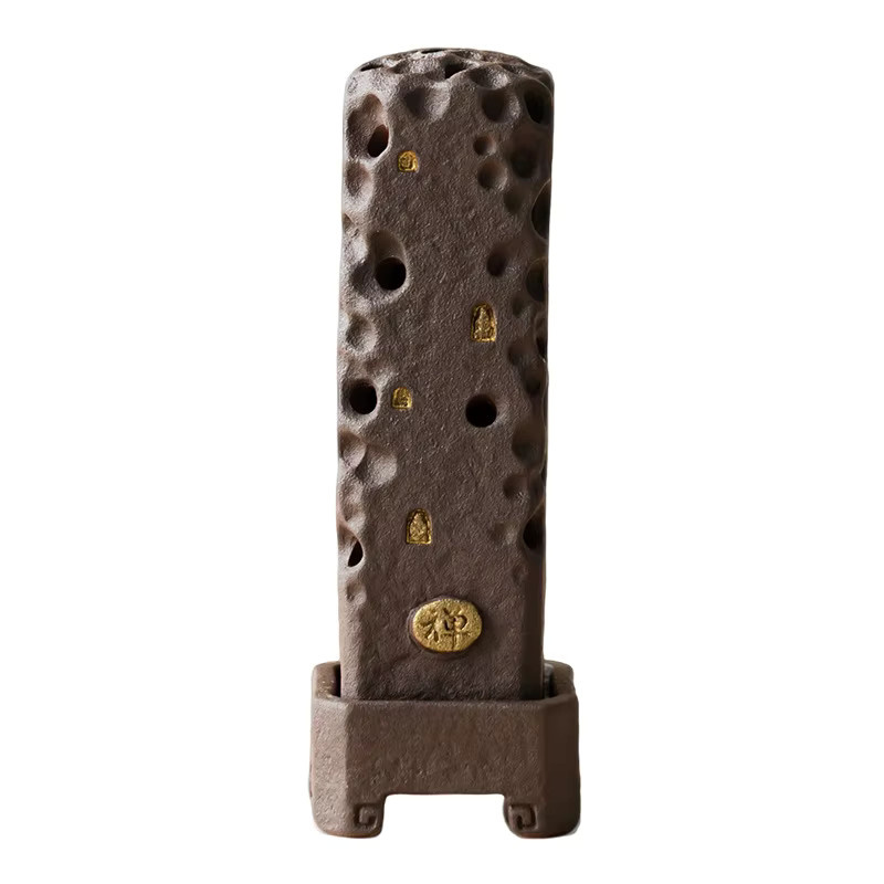 Zen Stick Keramik Räuchergefäß mit Deckel im Retro-Design für Meditation und Aromatherapie - Bild 3