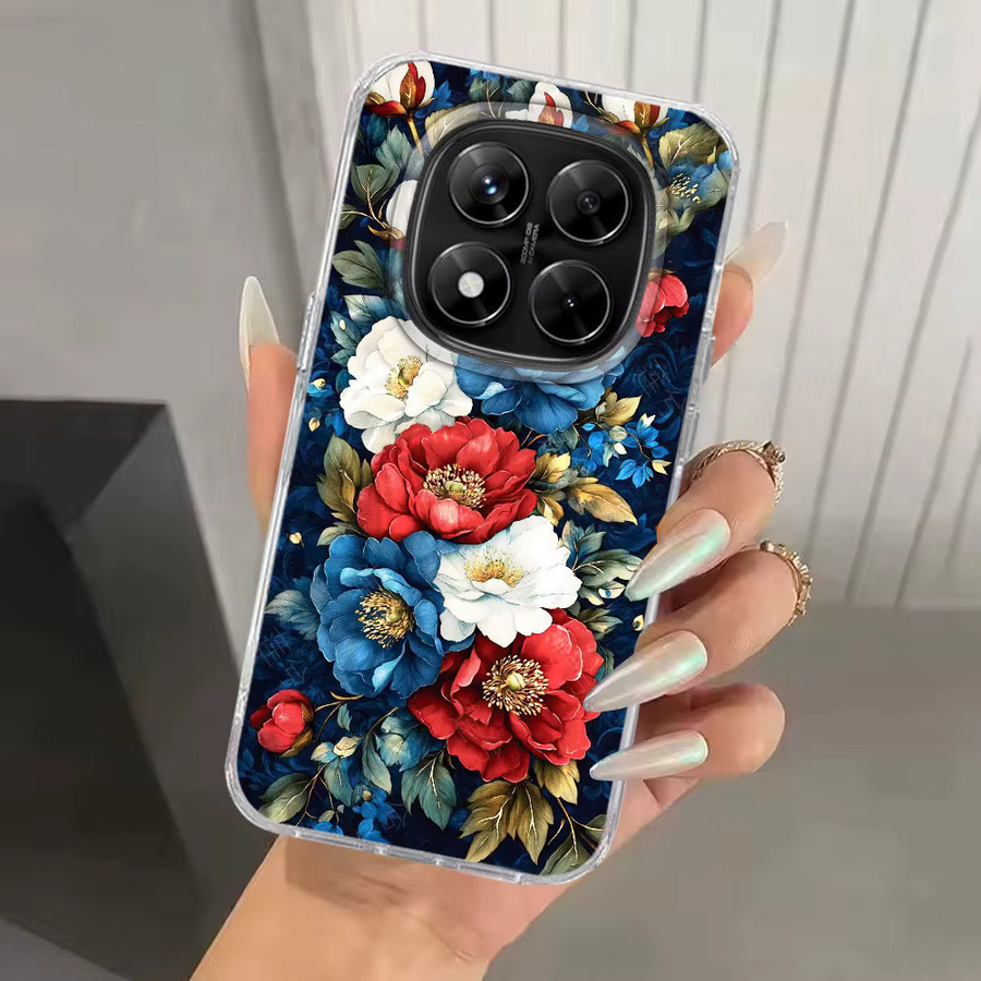 Handyhülle Blumenmädchen mit schwarzen Rosen für Xiaomi Redmi Note und diverse Modelle in Schwarz und Multicolour - Bild 2